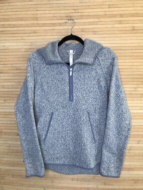 LULULEMON Fleece & Thank You Pullover Hoodie Jacket Heathered Gray sz 6